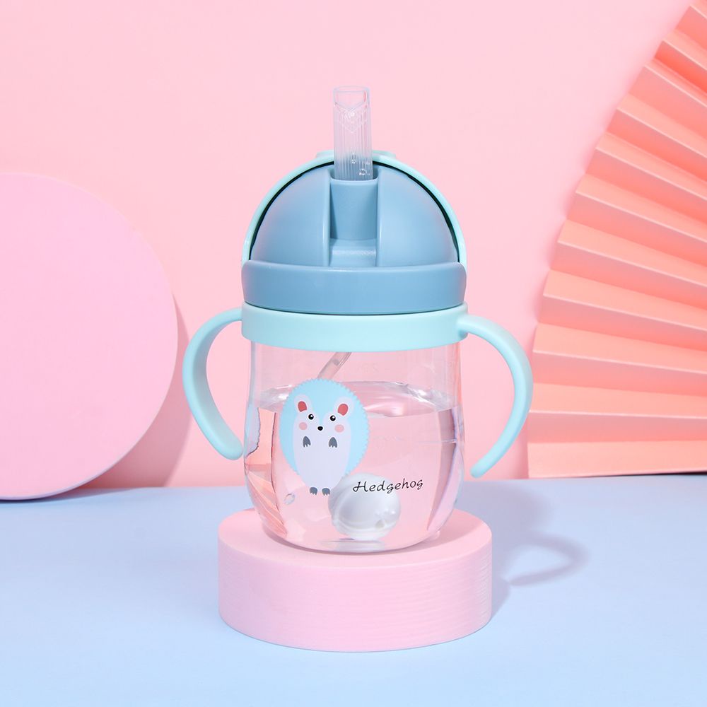 Botol Minum Bayi / Anak Portable Anti Bocor Motif Kartun Dengan Sedotan Untuk Travel / Outdoor / Olahraga