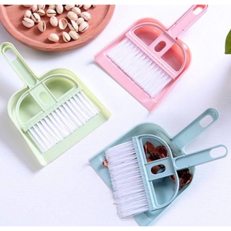 Set Sapu Serokan Mini Serbaguna2in1 - Sapu Mini Keyboard Meja Dashboard - Dust pan Set - Sapu Mobil Set