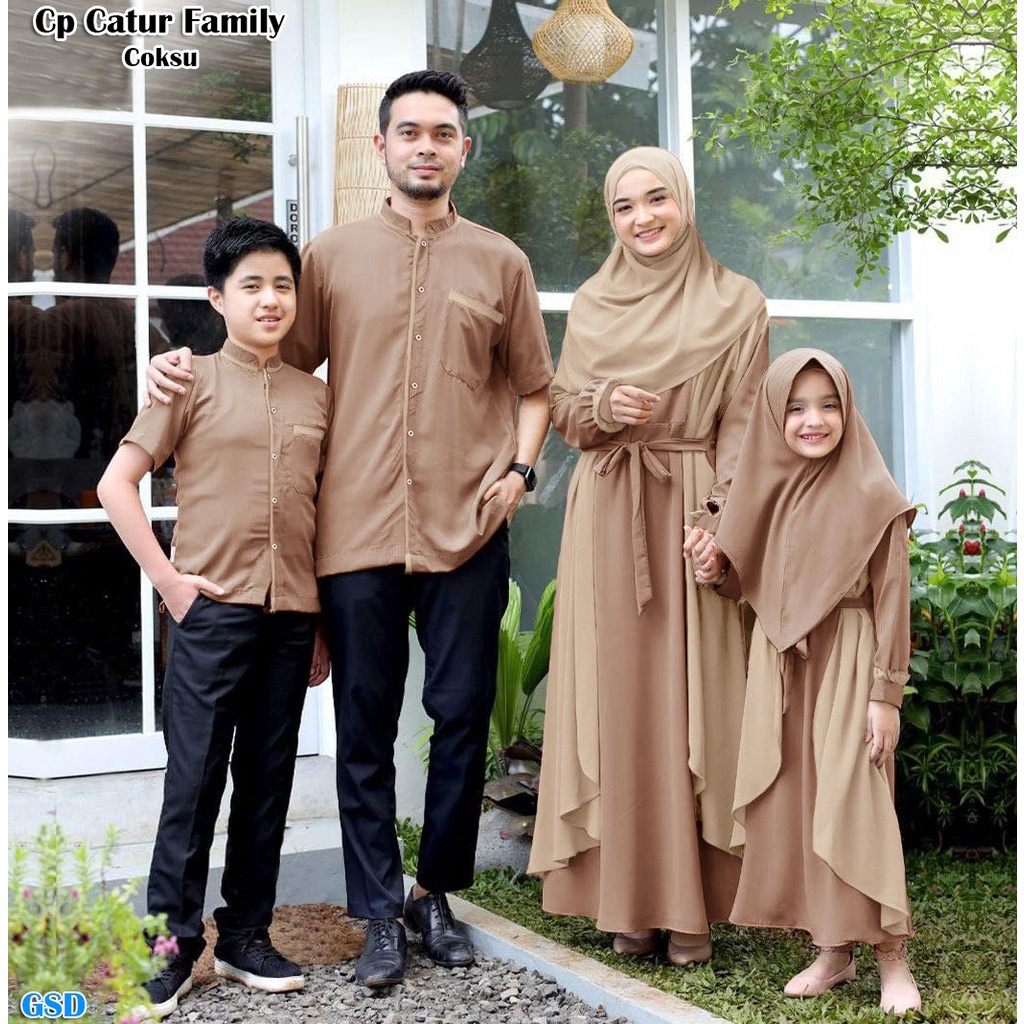 Cp Family Catur/Baju Gamis Keluarga /Couple Muslim Ayah Dan Ibu/ Baju Lebaran Murah Modern