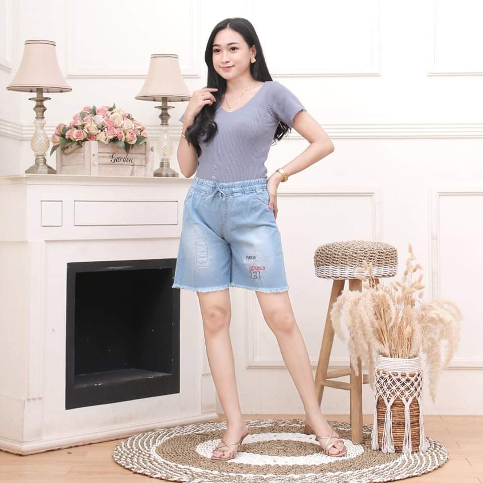 Hotpants Jeans Wanita / Celana Pendek Jeans Wanita Hotpants Spring / Highwaist Hotpants Jeans Rawis