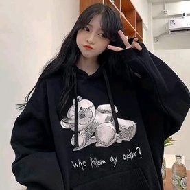 WHE KILLOM BEAR HOODIE WANITA KOREA STYLE FASHION SIZE M - XXL  -  HOODIE WANITA TEBAL