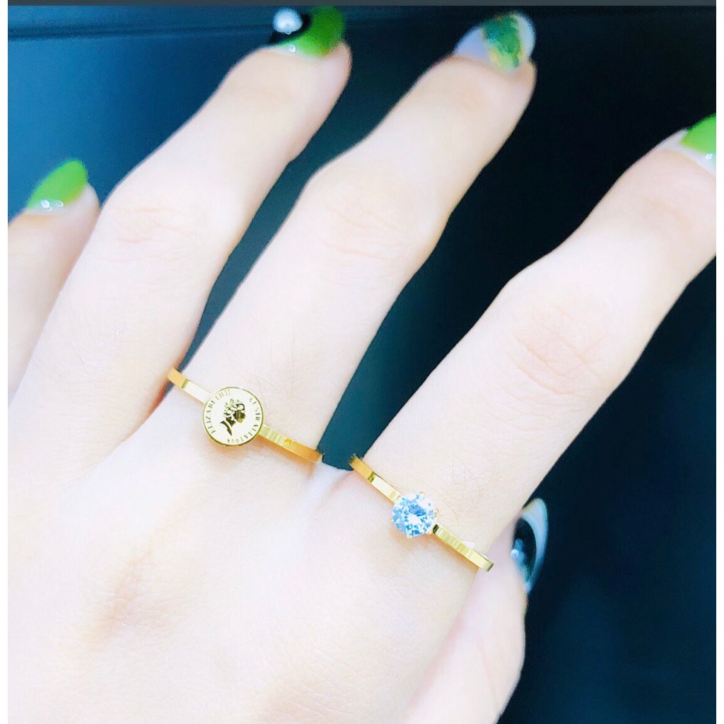 Cincin Titanium Set 2pc Motif Koin