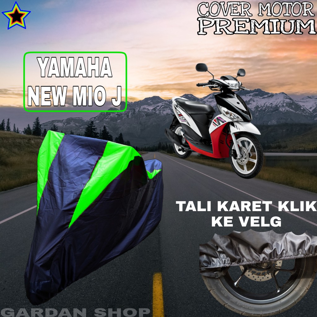 Sarung Motor YAMAHA MIO J Hitam HIJAU Body Cover Penutup Pelindung Motor Mio J PREMIUM