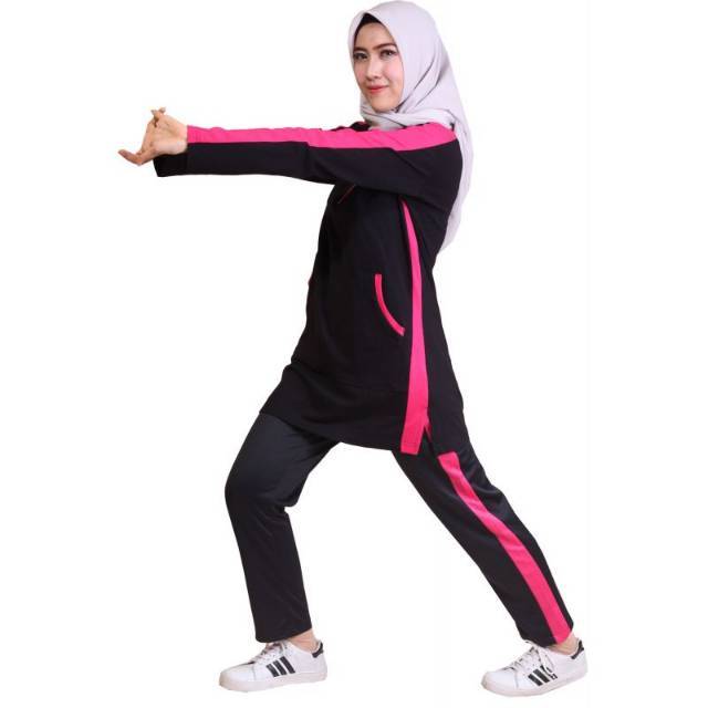 Setelan Baju Senam Wanita Muslimah Rocella Original | Baju Senam Muslim Murah