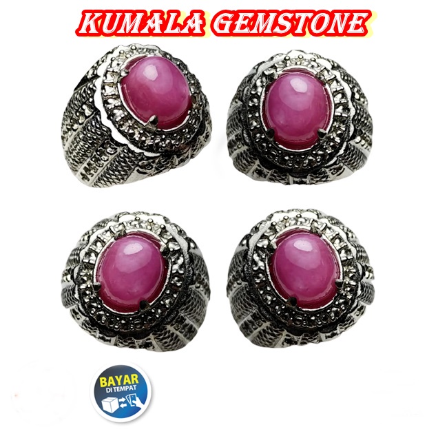 Cincin Batu Permata Natural Ruby Mozambique