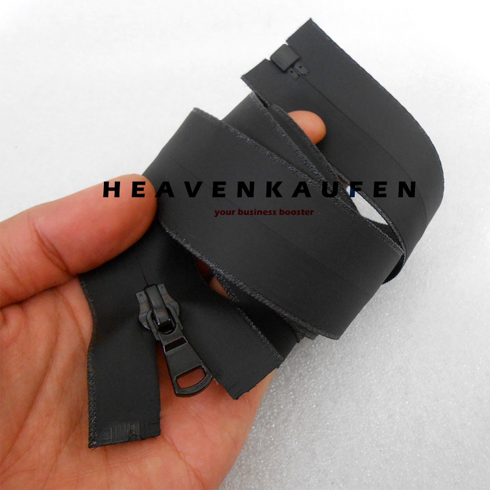 Resleting Zipper 100 cm Atau 1 Meter Anti Air Waterproof Warna Hitam Open End Buka Lepas