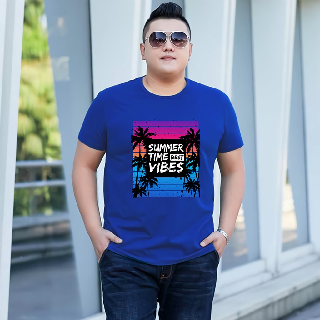 Baju Kaos Pria Jumbo Vacation Tshirt Bigsize XL XXL Distro DTF