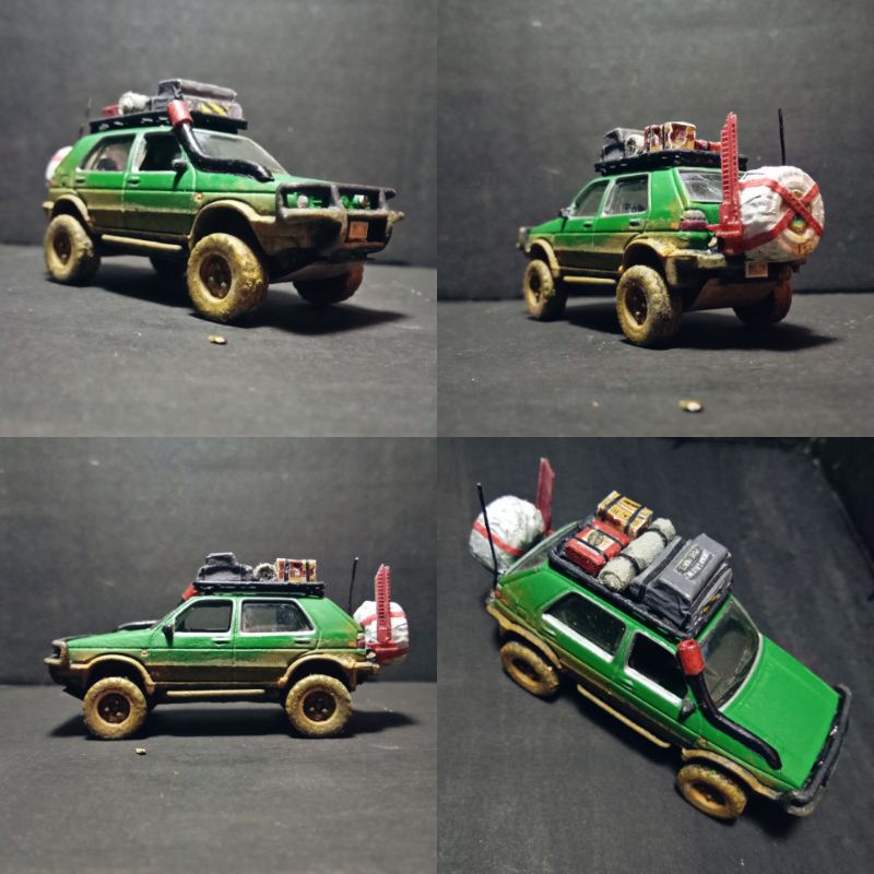 Diecast VW Golf Country Rally Rusty Custom 1:64