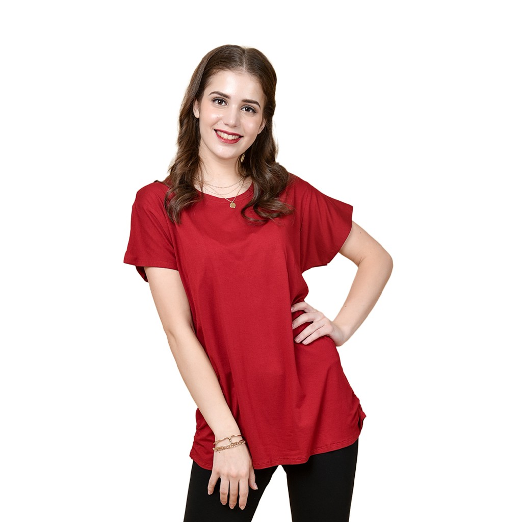 LEMONE 176PS Rayon Spandek Baju  T shirt Kaos  Wanita  Polos 