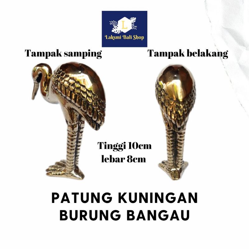 Patung kuningan Burung Bangau Pajangan Dekorasi