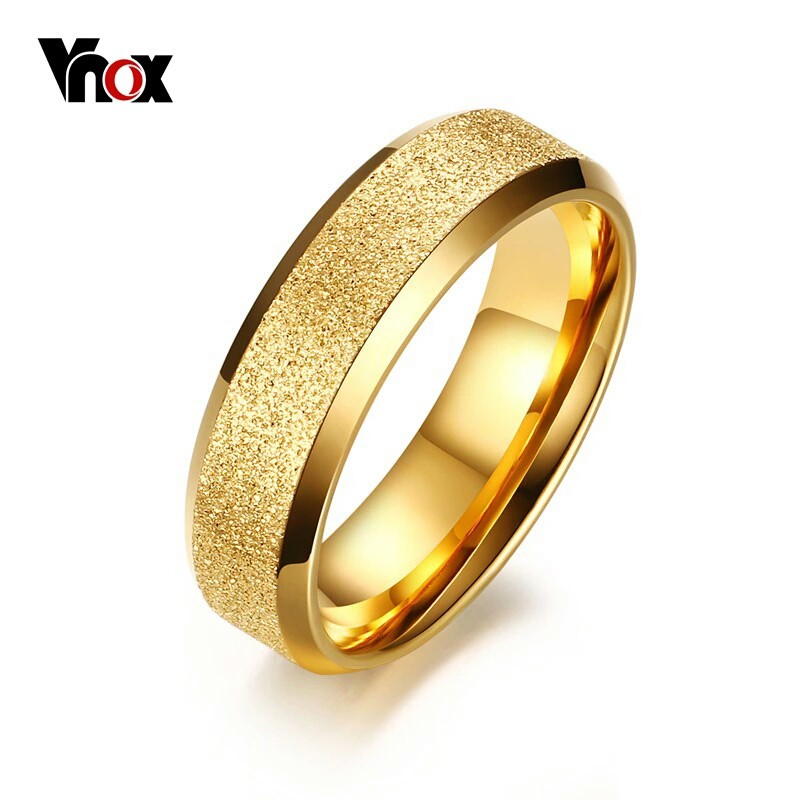 Cincin Pria Wanita Cincin Titanium Emas