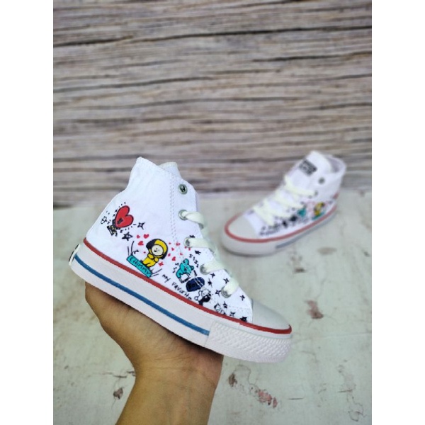 SEPATU CONVERSE KIDS BT21 PUTIH PREMIUM HIGH QUALITY CONVERSE ANAK