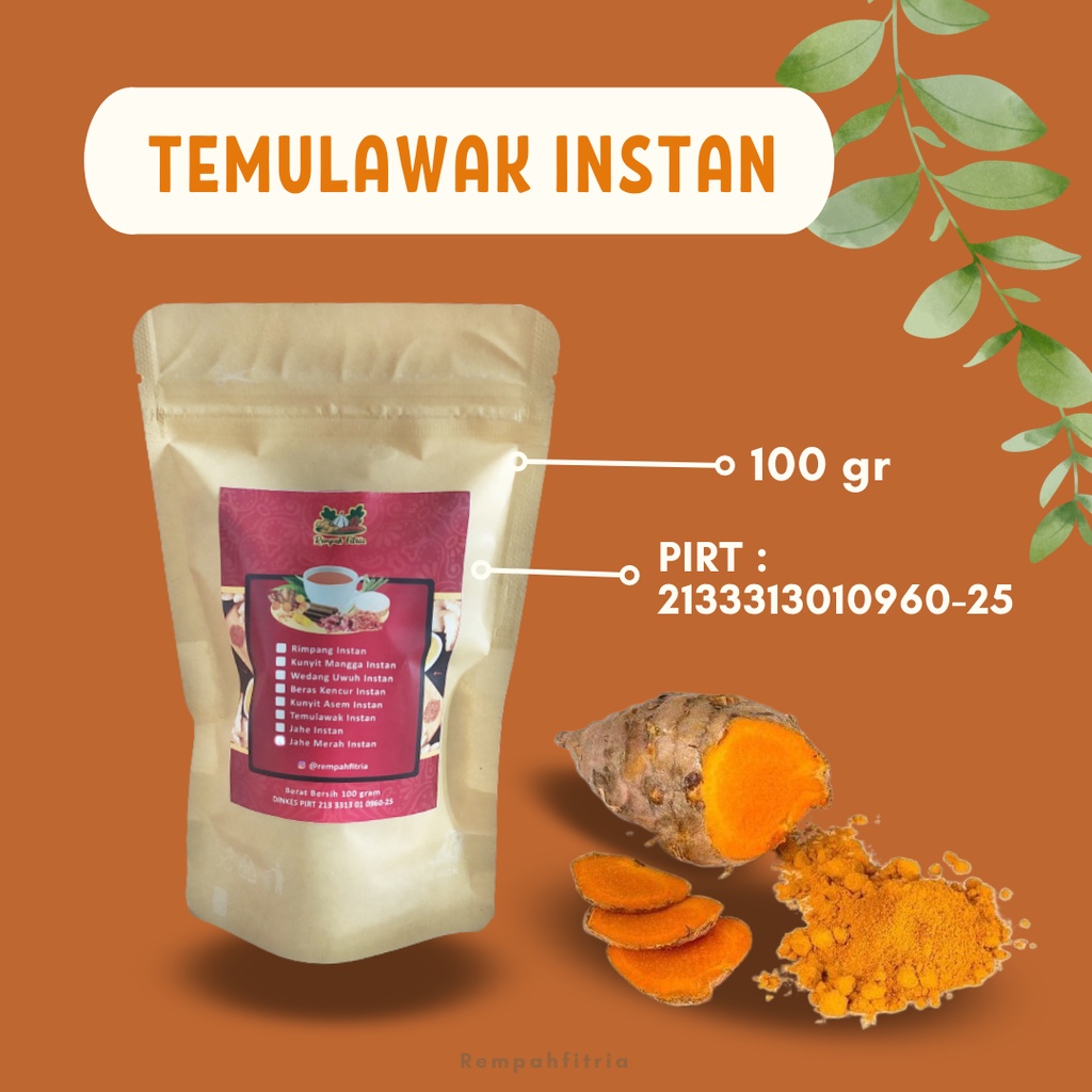 

Minuman Jamu Sari Temulawak Instan Serbuk Bubuk Tradisional Plus dengan Gula Rempahfitria 230 gr