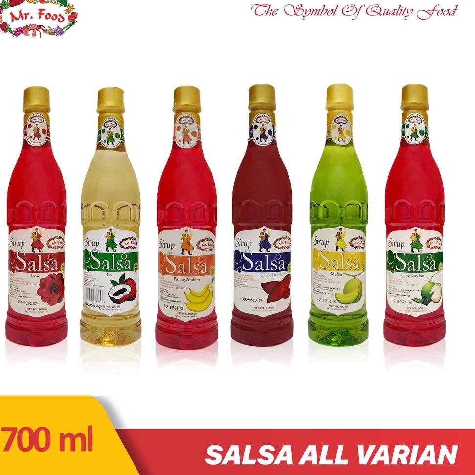 

[PRODUK 6BVWP] Sirup Salsa Cocopandan Melon Salak Lychee Mawar Pisang Ambon Mr. Food Kemasan Botol 700ml RZ7