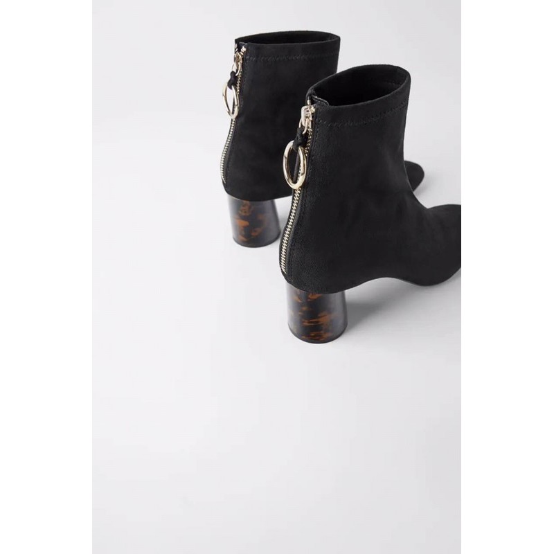 [7.7 Boombastis Sale⚡] - SEPATU BOOTS WANITA BRANDED TORTOISESHELL MID HEELS ANKLE ZS270 PREMIUM IMPORT