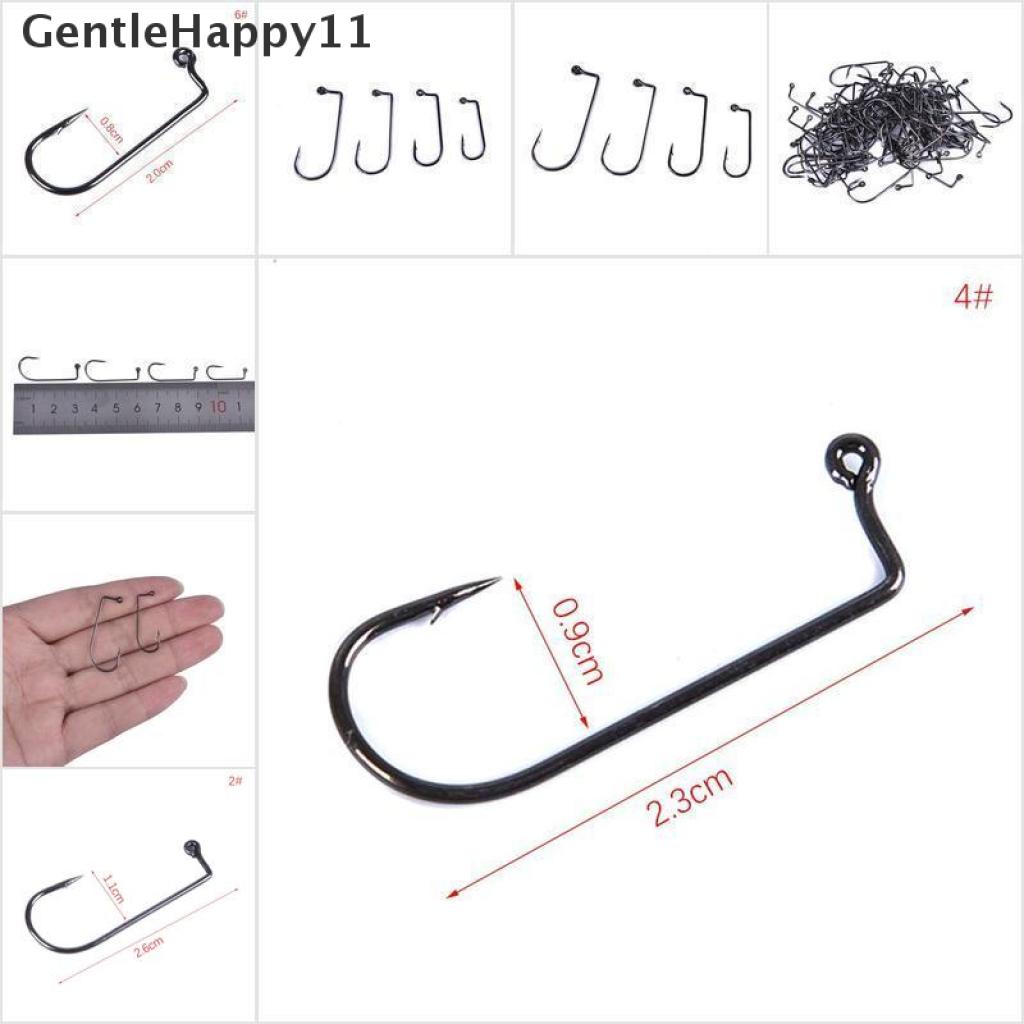 Gentlehappy 100pcs Kail Pancing Siku 90 Derajat Bahan Carbon Steel Ukuran 1# To 6#