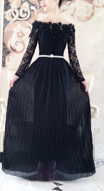 Vanesha Margaretta - Maxi brukat gamis pesta 9705-1