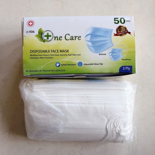 Masker 3ply Earloop Per Box / 50 Pcs