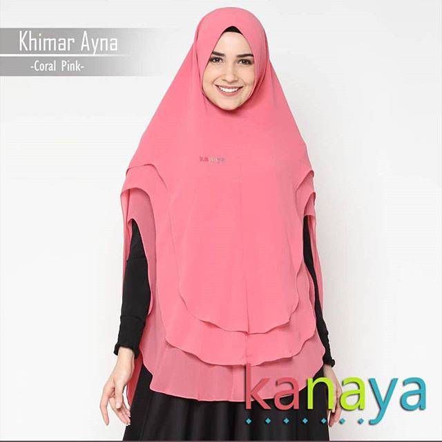 khimar kanaya ayna coral pink