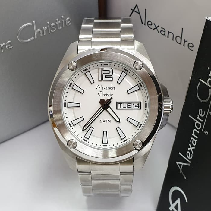 JAM TANGAN PRIA ALEXANDRE CHRISTIE AC 8609 SILVER ORIGINAL BERGARANSI RESMI