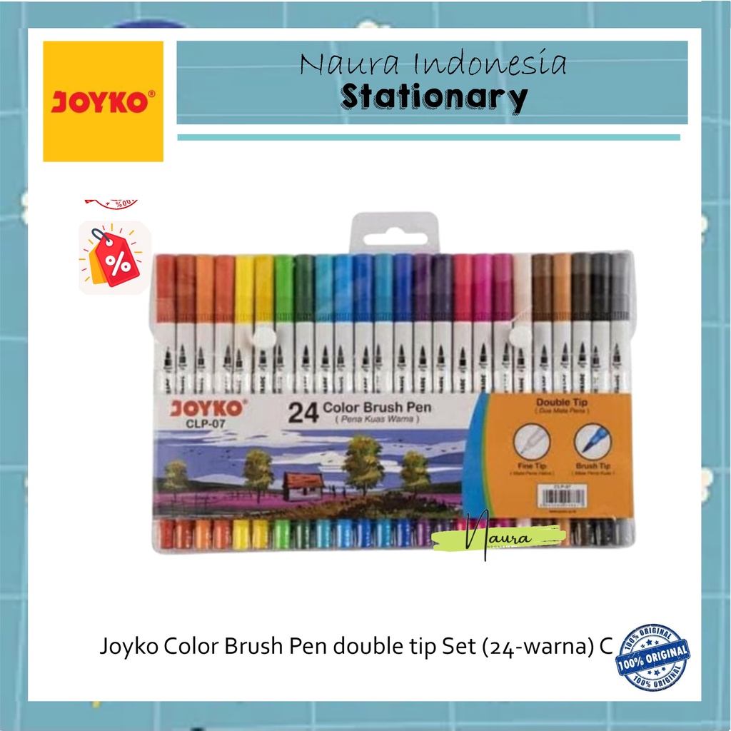 

Joyko Color Brush Pen double tip Set (24-warna) CLP-07