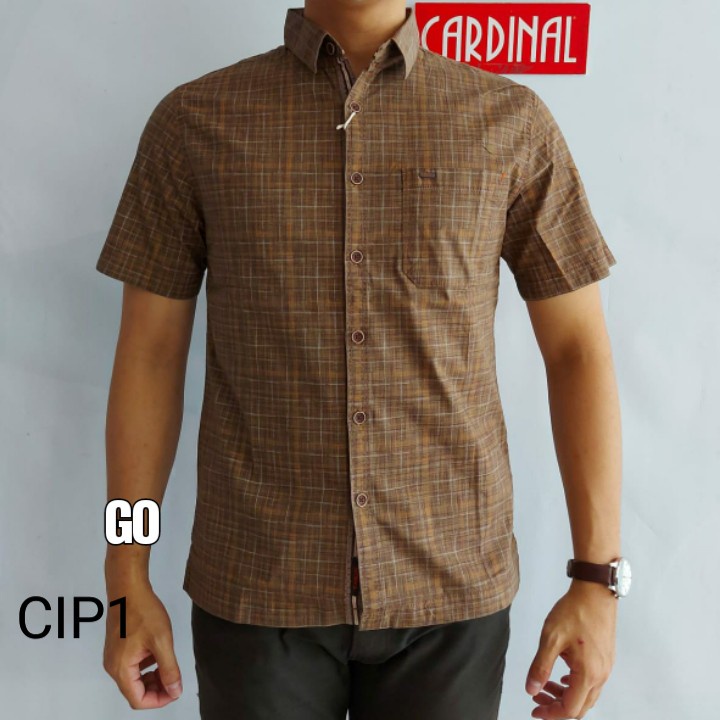 gos  CIP CARDINAL KEMEJA CASUAL SLIMFIT Hem Pria Baju Cowok Pakaian Pria