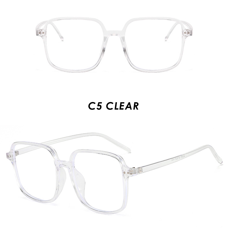 (YUZHU) Bayar di Tempat Anti Blue Kacamata Korean Design Retro Square Wanita Eyeglasses