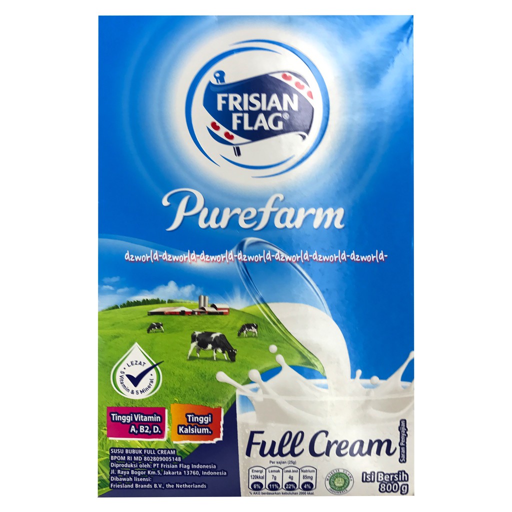 Frisian Flag Purefarm 800gr Full Cream Susu Bubuk Untuk Memenuhi Kalsium Susu Bendera FF