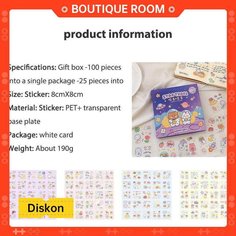 

Ready✨Kartun Tahan Air Tanpa Jejak Buku Pegangan Stiker Dekorasi Pola Kecil DIY Stiker PonselBER