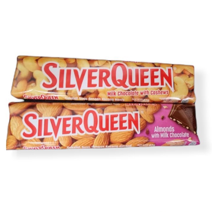 

coklat silverqueen 55gr almond & mede / mente isi 10 pcs