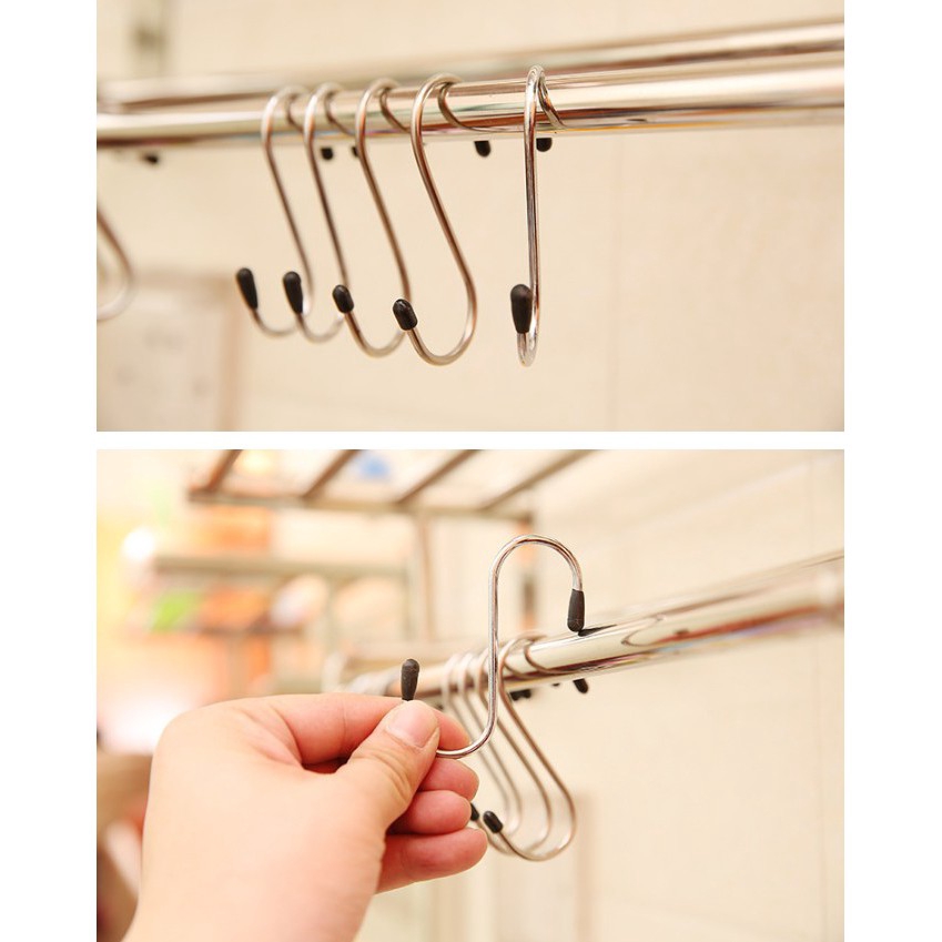 Adda Home - Set 4pcs - Hanger Bentuk S Gantungan Baju Pakaian Handuk Stainless Steel