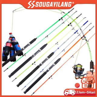Sougayilang Spinning Fishing Rod Fishing Pole 1.2m 1.8m 2.1m 2 sections Joran Pancing Fishing Pole Alat Pancing