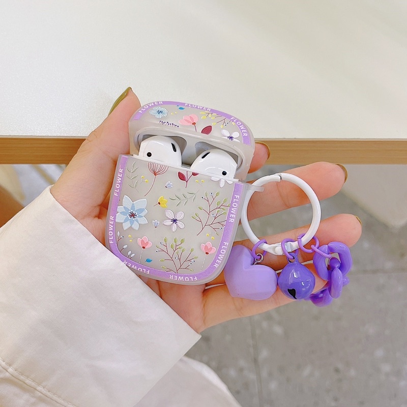 Purple Flower Softcase for Airpods 1/2 Pro 3 Case Airpods Lucu