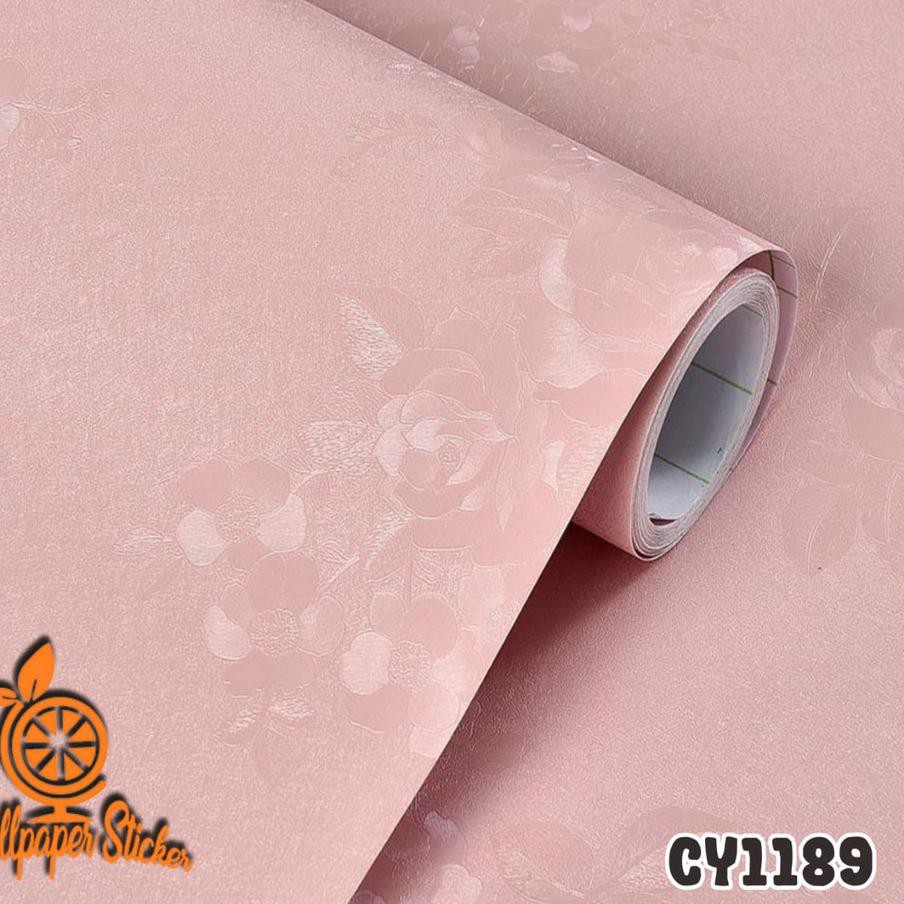 Bagus  TERMURAH Wallpaper Sticker Dinding / Wallsticker 45cm x 10m MOTIF POLOS PINK CY1189. . .