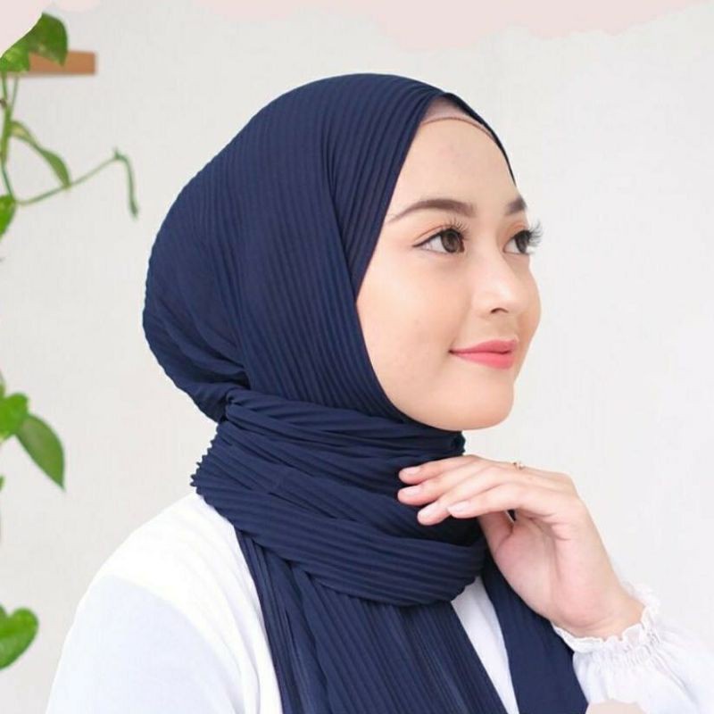 PASMINA ZIPER RESLETING DIAMOND ITALLIANO //  PASHMINA PLISKET ZIPER-Navy
