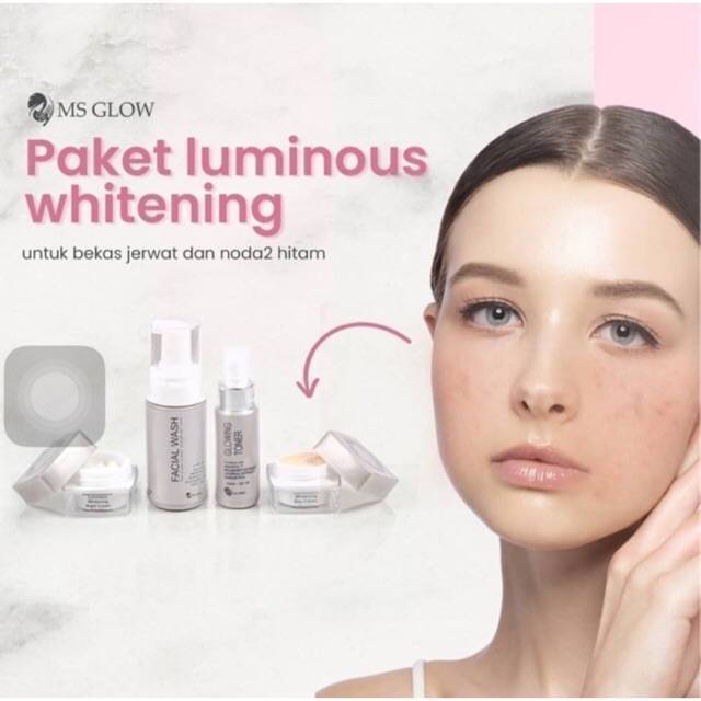 MS Glow Luminous Whitening Series (PAKET) untuk noda bekas  