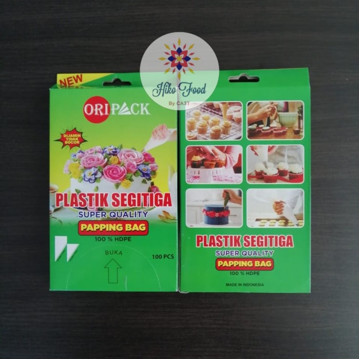 

KUE-PENGHIAS-ALAT- PLASTIK SEGITIGA ISI 100PCS / PAPPING BAG ORIPACK -ALAT-PENGHIAS-KUE.