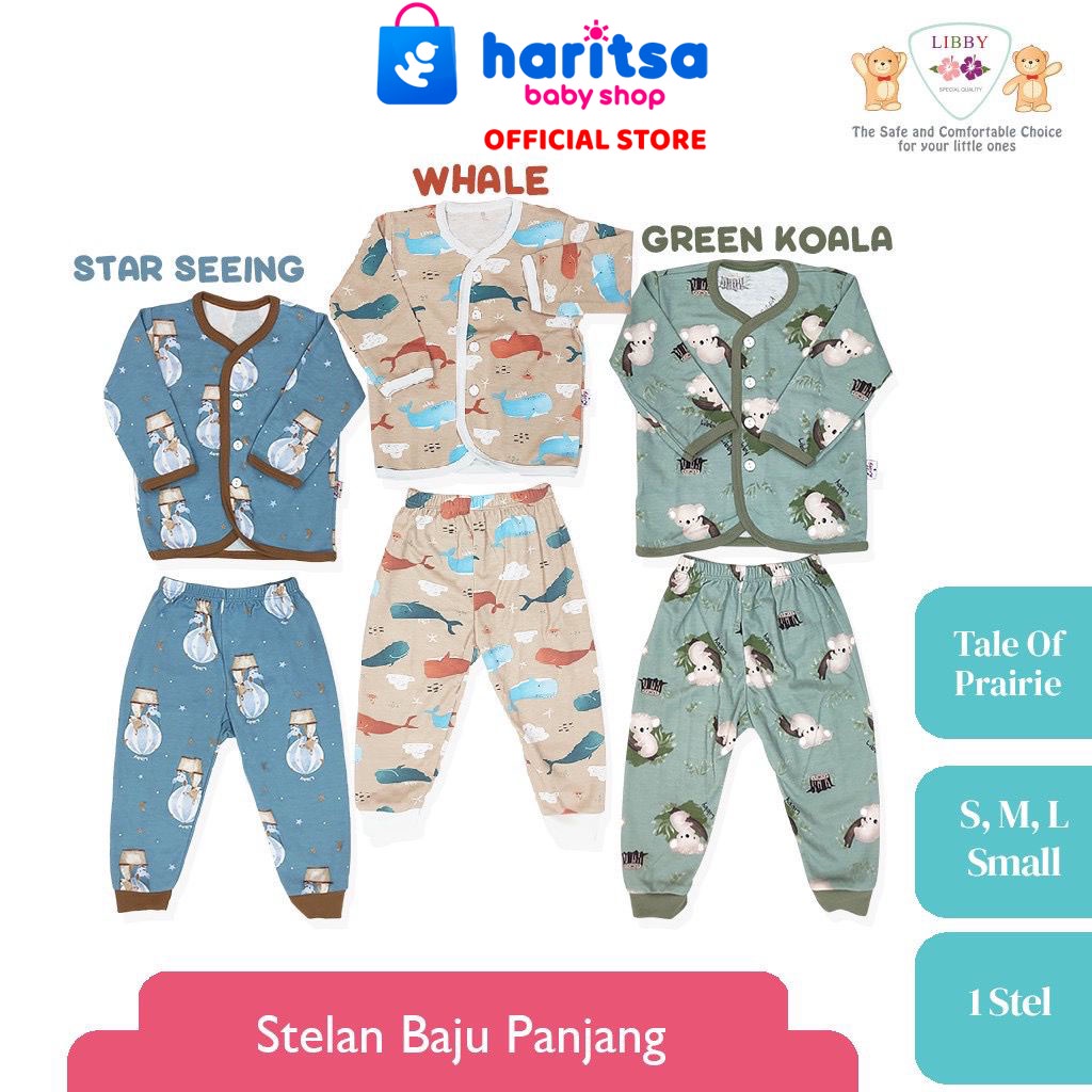 Libby Baby Setelan Panjang motif SML Kancing Depan/ Libby Baju bayi Tale of Prairie