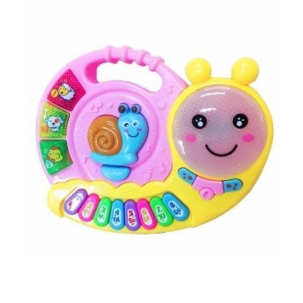 tanpa dus Mainan Anak Caterpillar Music ELF Piano - Animal piano Siput Light