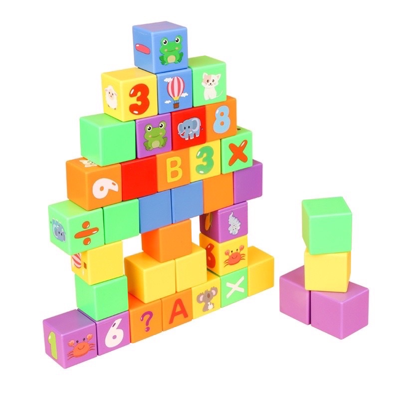 teaching aid cube building blocks balok kotak mainan edukasi