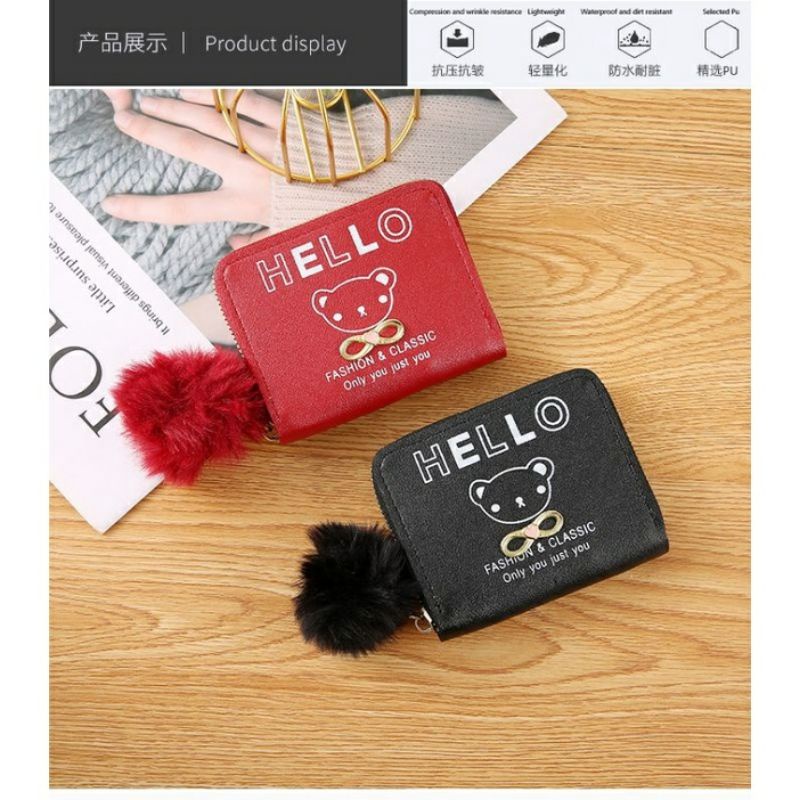 Arifirn FC 11 - Dompet Lipat Wanita Free PomPom