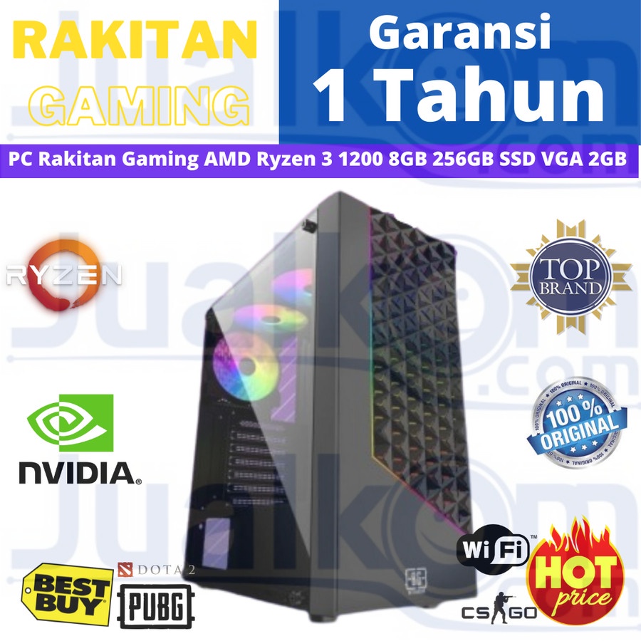 PC Rakitan AMD Ryzen 3 1200 8GB 256GB SSD VGA 2GB PSU