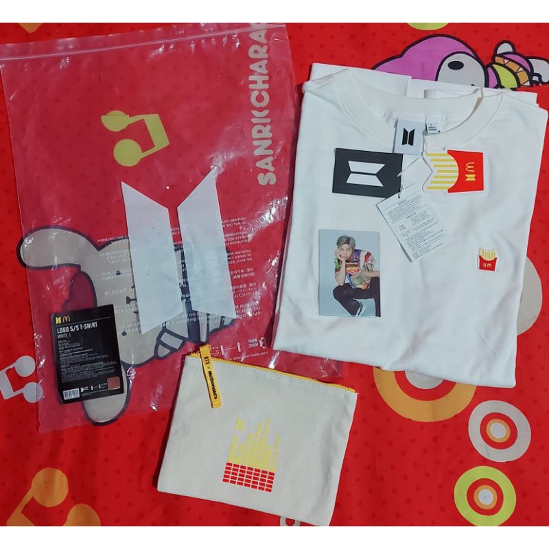 [ READY STOCK ] MCD X BTS MERCH LOGO S/S T-SHIRT ( WHITE )