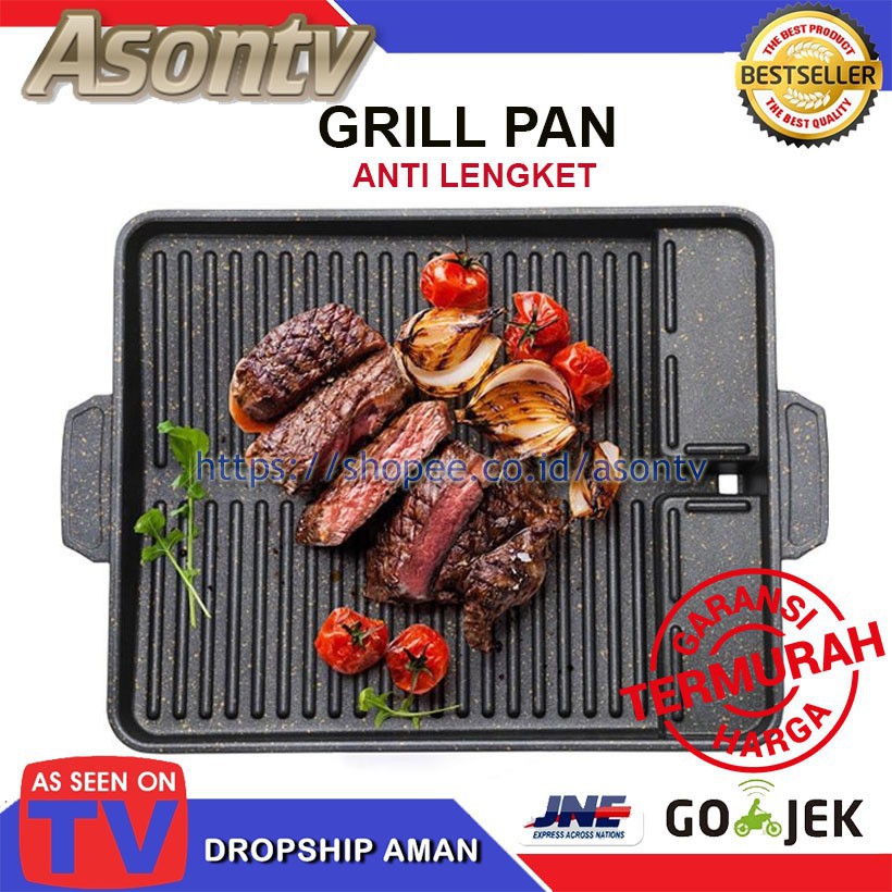 Grill Pan Alat Panggang Daging Bbq Tanpa Lengket Bahan Teflon Royalta Multi Shopee Indonesia