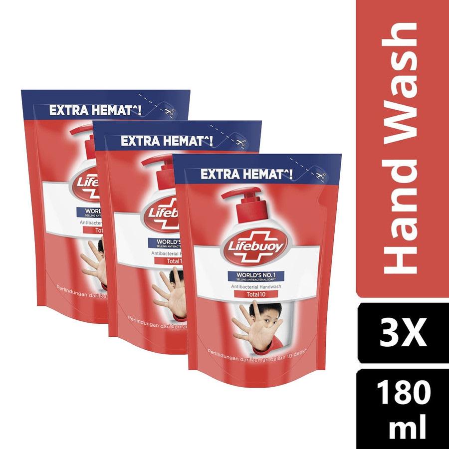 Lifebuoy Sabun Cuci Tangan Total 10 Refill 180 Ml - Multipack