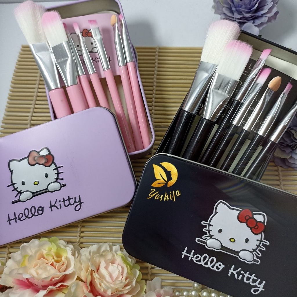 Kuas Make Up 7 in 1 Hello Kitty / Make Up Brush / Set Kuas Make Up