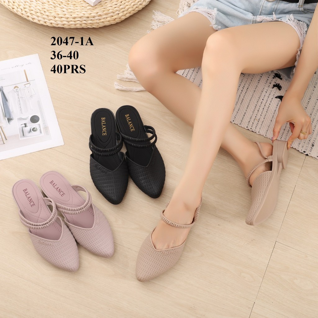 SENDAL WANITA BALANCE 2047 1A ORIGINAL WEDGES 3,5 Cm SLOP LANCIP + TALI  JELLY IMPORT LENTUR