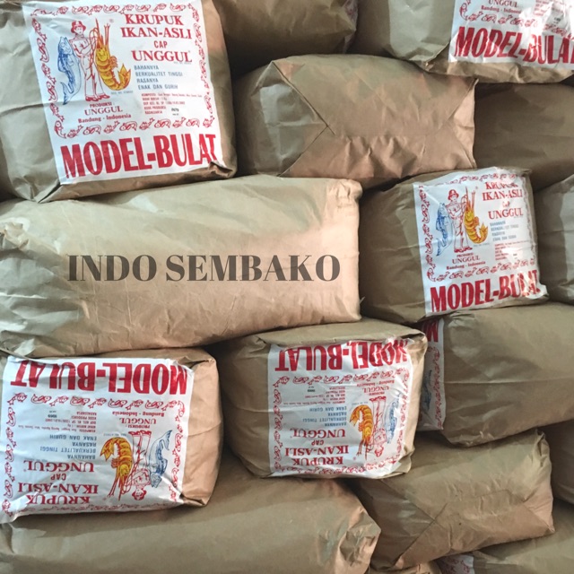 Kerupuk Ikan Cap Unggul 5kg / Krupuk Ikan Besar 1 bal / Kerupuk Ikan Bulat Panggul / Kerupuk Bandung