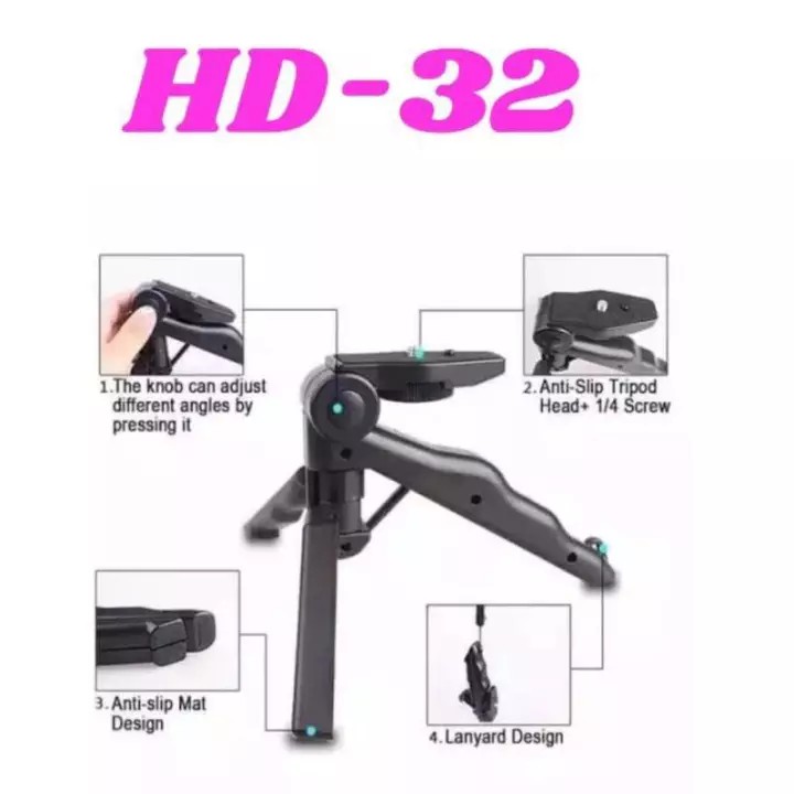 TRIPOD HD32 SUPPORT MINI MOBILE HOLDER LIPAT MONOPOD HP