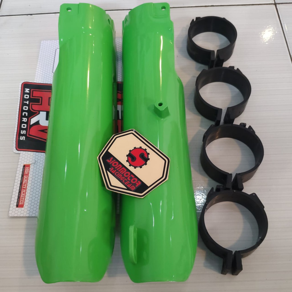 Cover Shock Depan Klem Kawasaki KLX 150 Big Foot Hijau HRV